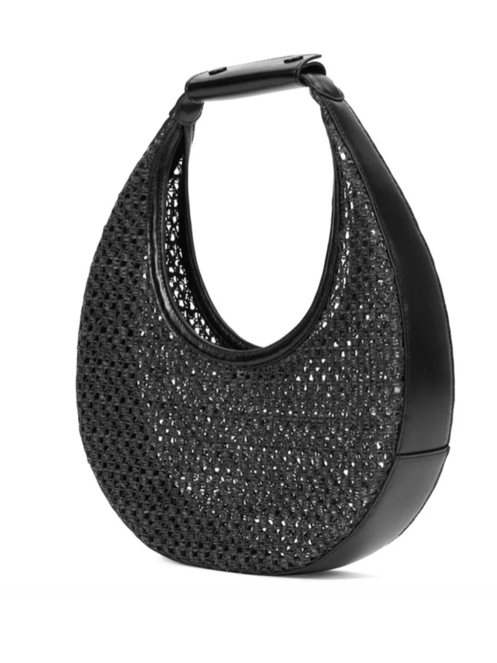 Stunning like new STAUD Moon Woven Paper Raffia Top Handle Tote Bag